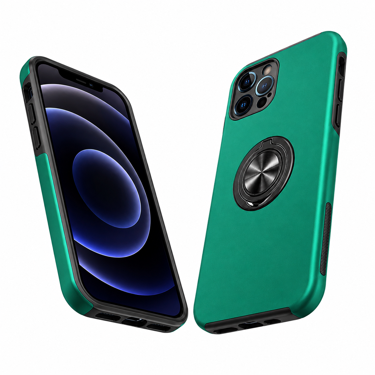 Swirl Invisible Ring Case for Apple iPhone 14 - Midnight Green