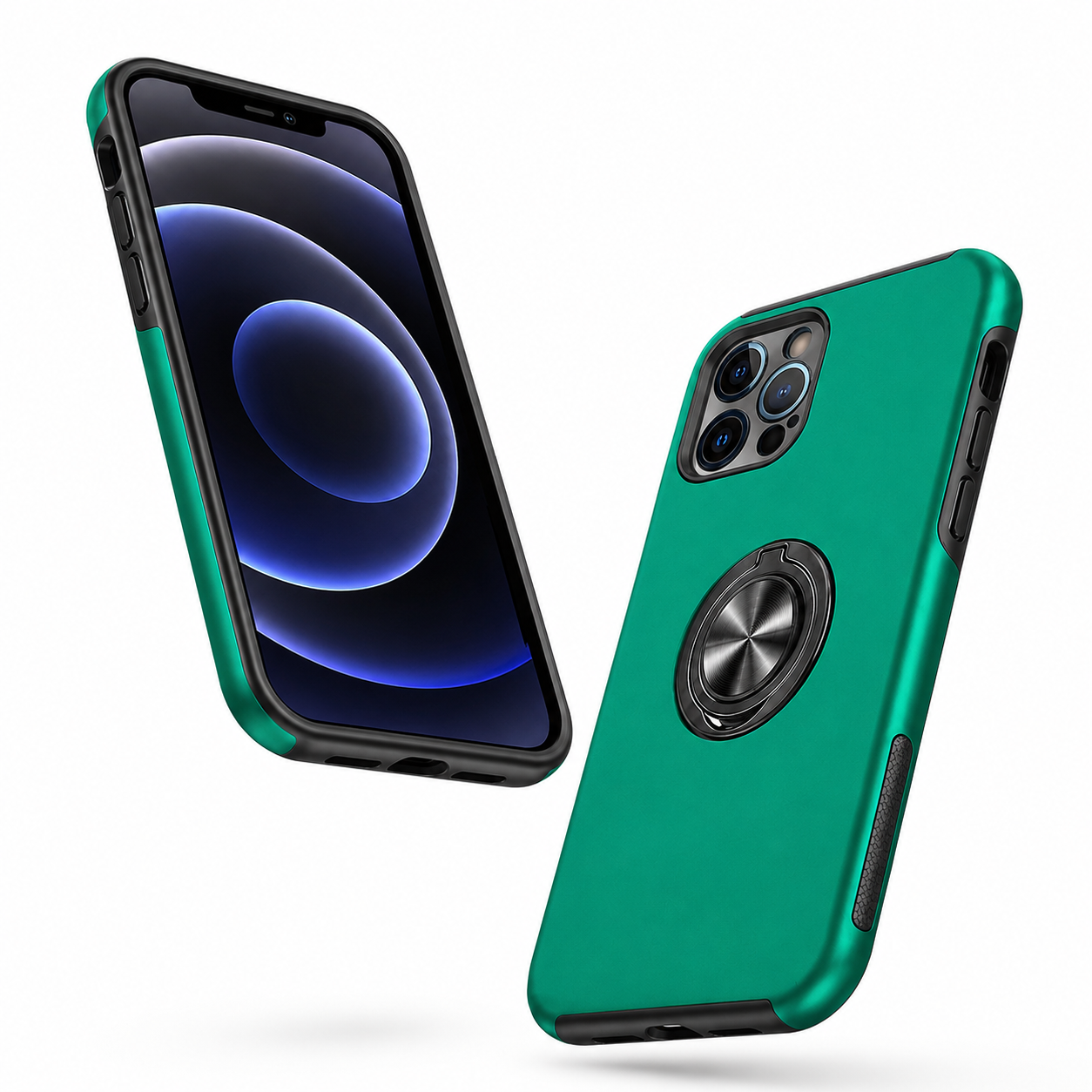 Swirl Invisible Ring Case for Apple iPhone 15 - Midnight Green