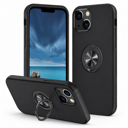 Swirl Invisible Ring Stand Case for Apple iPhone 15 - Black