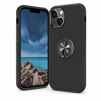 Swirl Invisible Ring Stand Case for Apple iPhone 15 - Black