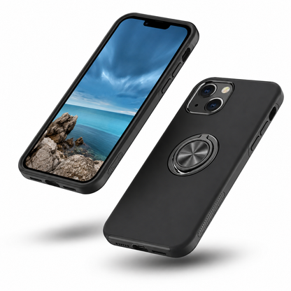Swirl Invisible Ring Stand Case for Apple iPhone 15 - Black