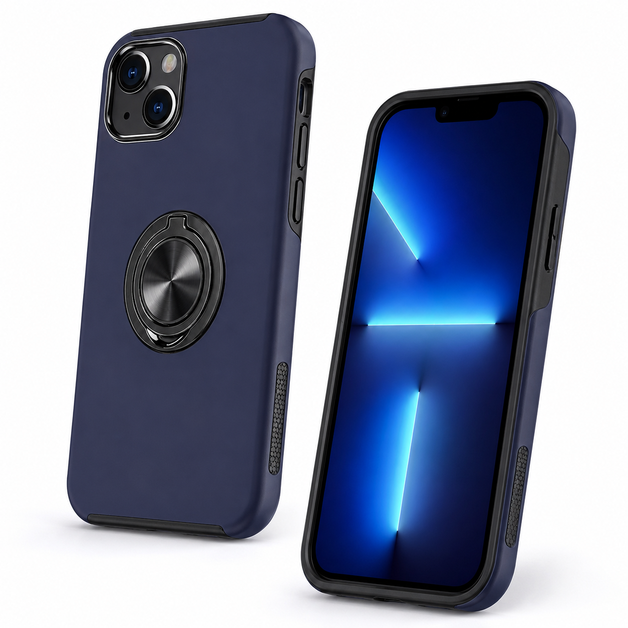 Swirl Invisible Ring Case for Apple iPhone 15 - Navy