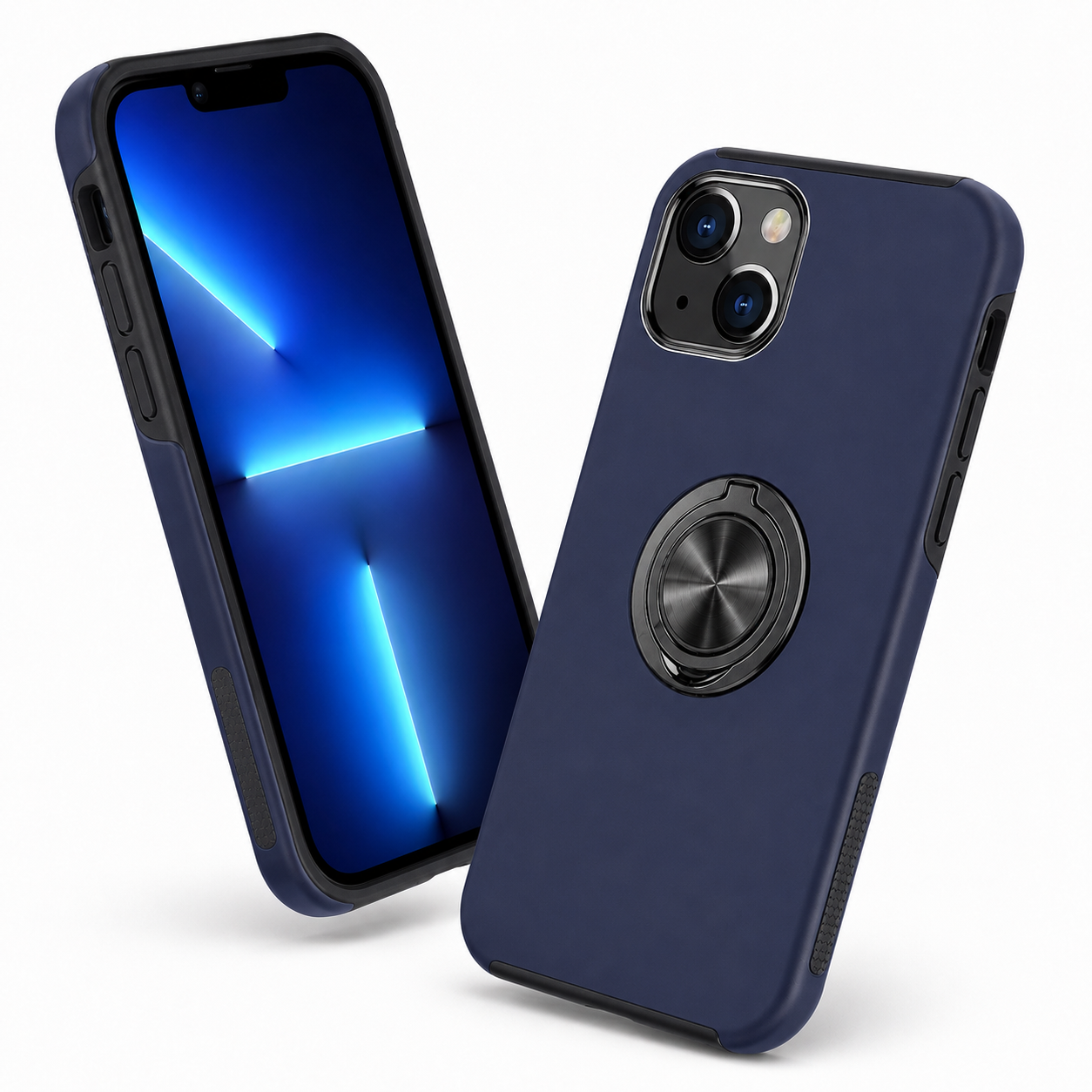 Swirl Invisible Ring Case for Apple iPhone 15 - Navy