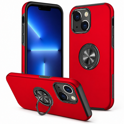 Swirl Invisible Ring Stand Case for Apple iPhone 15 - Red