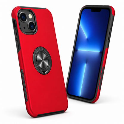 Swirl Invisible Ring Stand Case for Apple iPhone 15 - Red