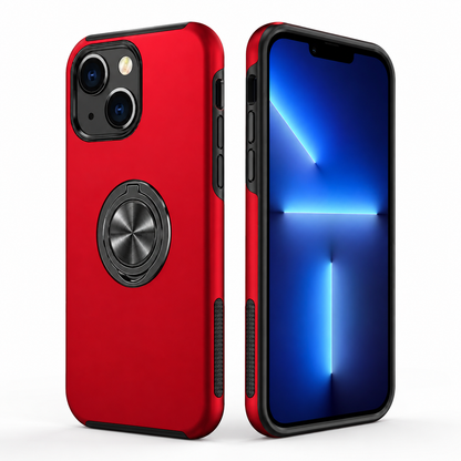 Swirl Invisible Ring Stand Case for Apple iPhone 15 - Red
