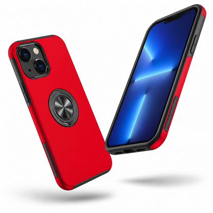 Swirl Invisible Ring Stand Case for Apple iPhone 15 - Red