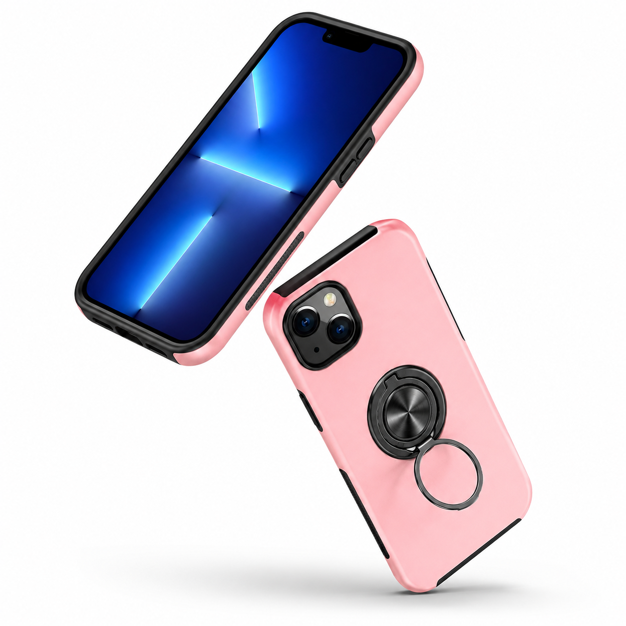 Swirl Invisible Ring Case for Apple iPhone 15 - Rose Gold
