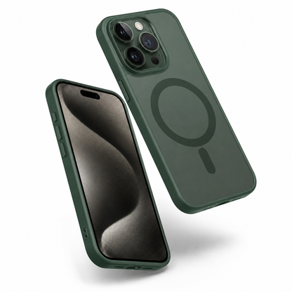 Matte Rubberized MagSafe Case for Apple iPhone 13 - Midnight Green