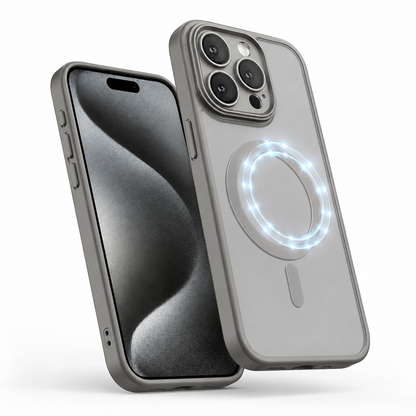 Matte Rubberized MagSafe Case for Apple iPhone 15 - Grey
