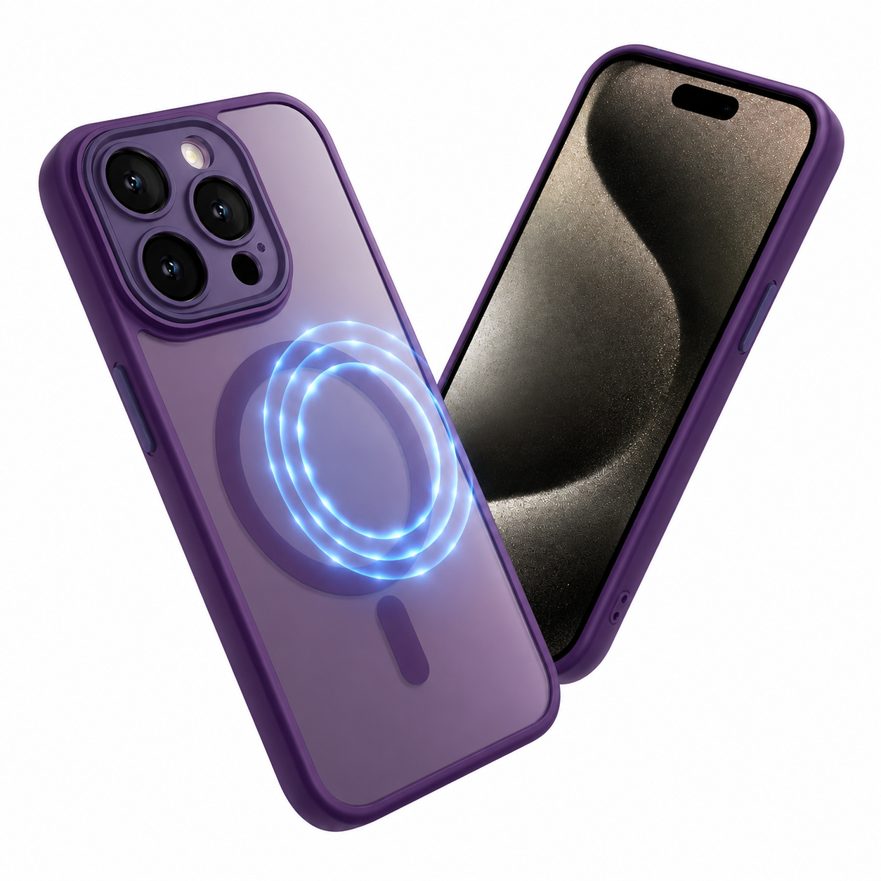 Matte Rubberized MagSafe Case for Apple iPhone 15 - Deep Purple