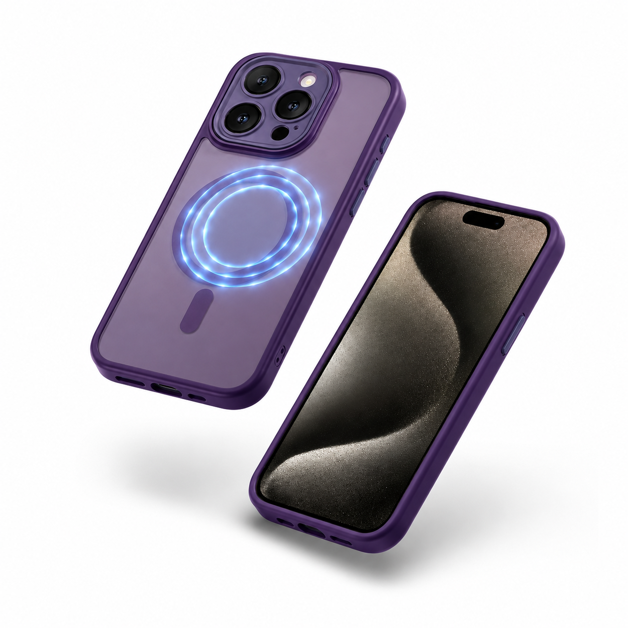 Matte Rubberized MagSafe Case for Apple iPhone 14 - Deep Purple