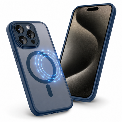 Matte Rubberized MagSafe Case for Apple iPhone 15 - Midnight Blue