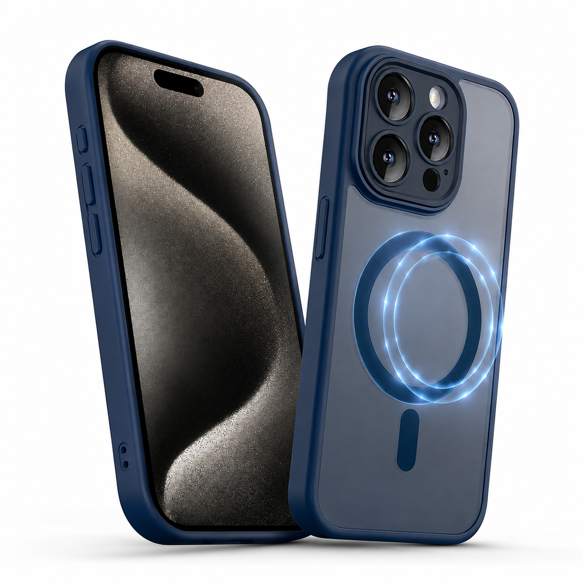 Matte Rubberized MagSafe Case for Apple iPhone 13 - Midnight Blue