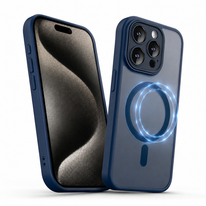 Matte Rubberized MagSafe Case for Apple iPhone 13 - Midnight Blue