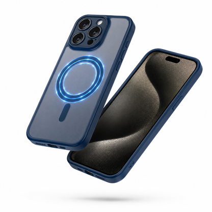 Matte Rubberized MagSafe Case for Apple iPhone 15 - Midnight Blue