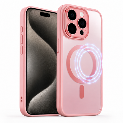 Matte Rubberized MagSafe Case for Apple iPhone 15 - Rose Gold