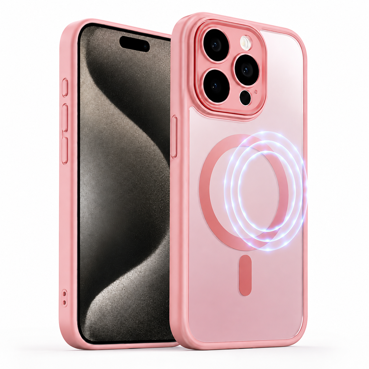Matte Rubberized MagSafe Case for Apple iPhone 14 - Rose Gold