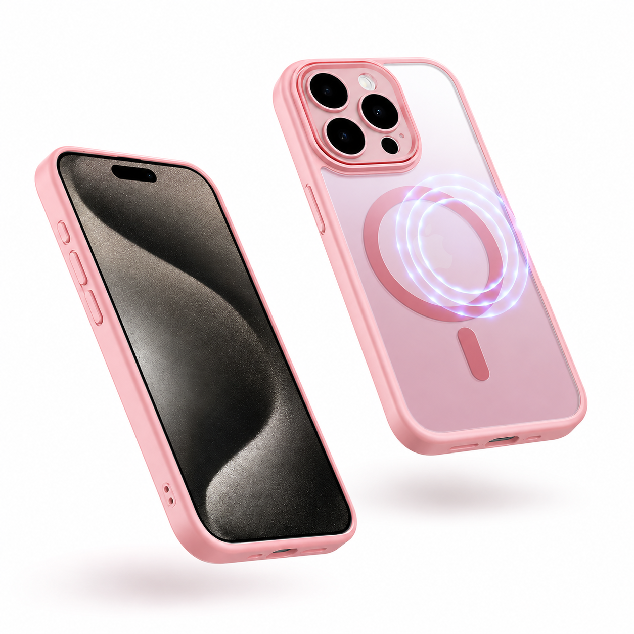 Matte Rubberized MagSafe Case for Apple iPhone 15 - Rose Gold