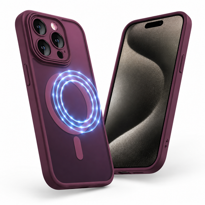 Matte Rubberized MagSafe Case for Apple iPhone 15 - Wine