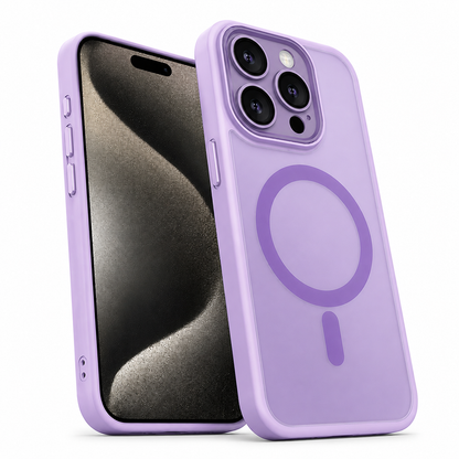 Matte Rubberized MagSafe Case for Apple iPhone 15 - Light Purple