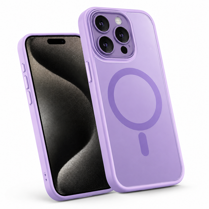 Matte Rubberized MagSafe Case for Apple iPhone 15 - Light Purple