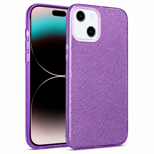 Glitter Hybrid Shockproof Case for Apple iPhone 15 - Purple – premium MagSafe phone cover