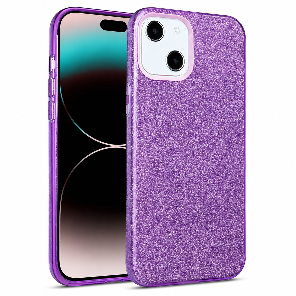 Glitter Hybrid Shockproof Case for Apple iPhone 13 - Purple