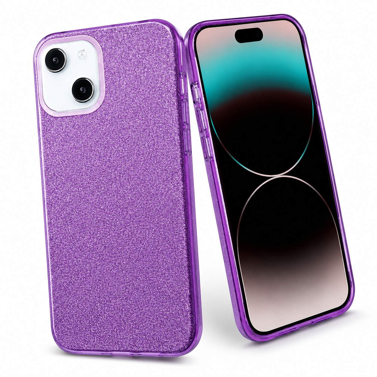 Glitter Hybrid Shockproof Case for Apple iPhone 14 - Purple