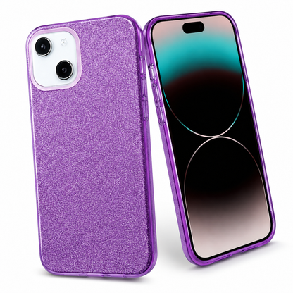 Glitter Hybrid Shockproof Case for Apple iPhone 14 - Purple