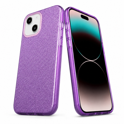 Glitter Hybrid Shockproof Case for Apple iPhone 14 - Purple