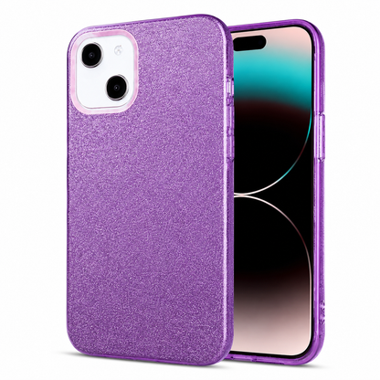 Glitter Hybrid Shockproof Case for Apple iPhone 14 - Purple