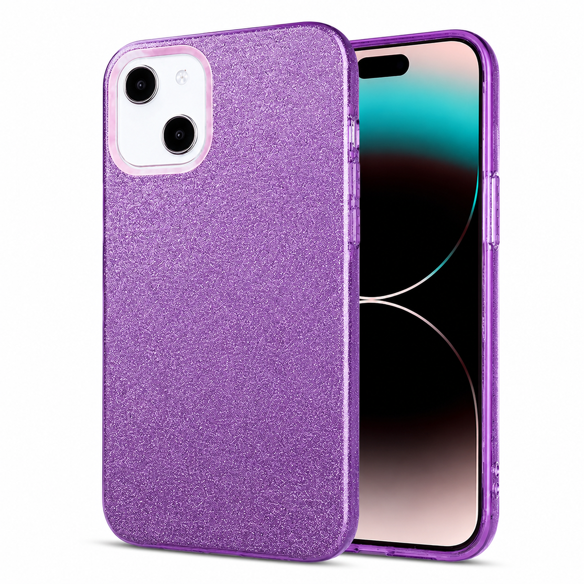 Glitter Hybrid Shockproof Case for Apple iPhone 13 - Purple