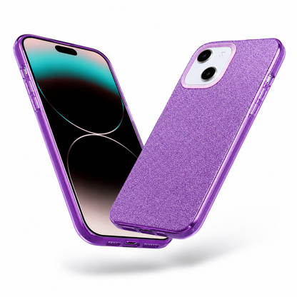 Glitter Hybrid Shockproof Case for Apple iPhone 14 - Purple