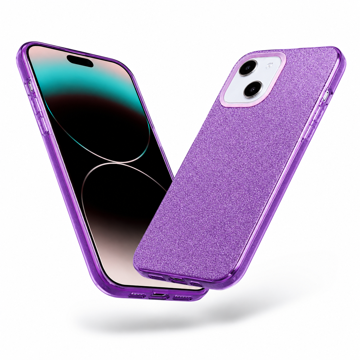 Glitter Hybrid Shockproof Case for Apple iPhone 13 - Purple