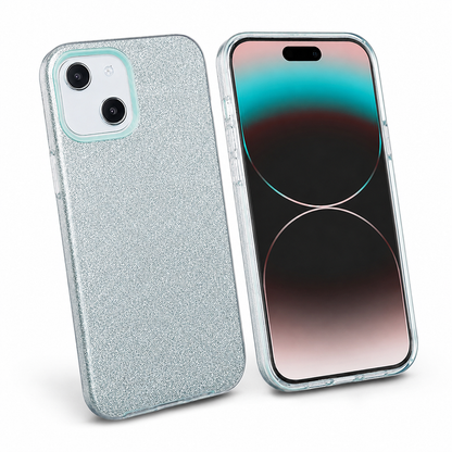 Glitter Hybrid Shockproof Case for Apple iPhone 15 - Teal