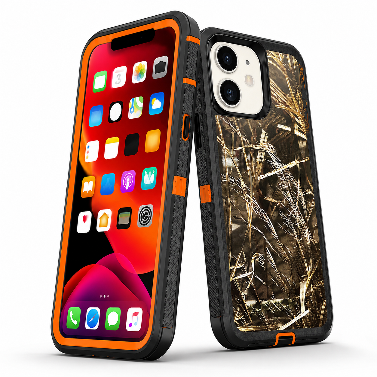 Camouflage Design Defender for Apple iPhone 14 - Orange