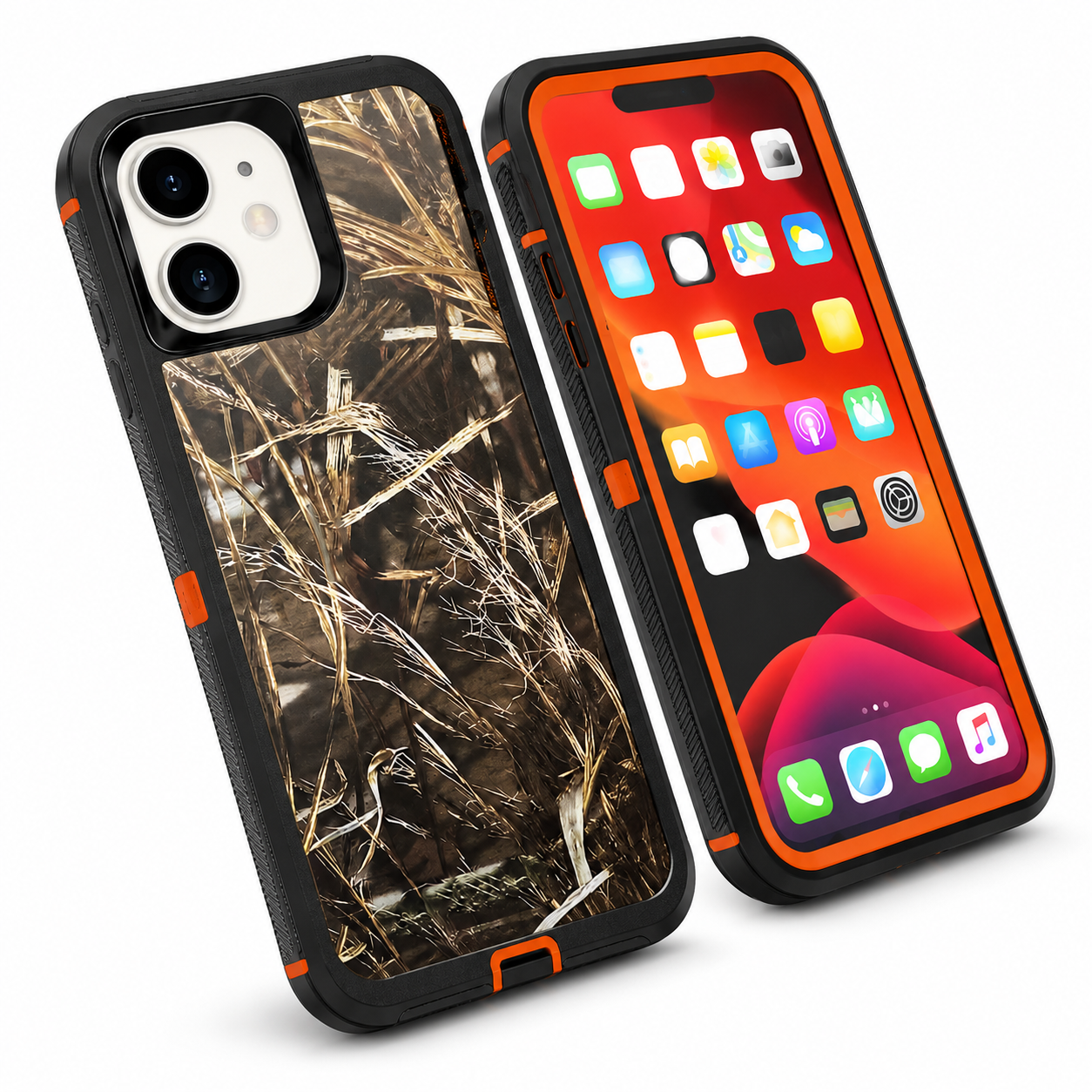 Camouflage Design Defender for Apple iPhone 14 - Orange