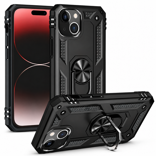 Anti-Drop Matte Hybrid Case for Apple iPhone 15 - Black