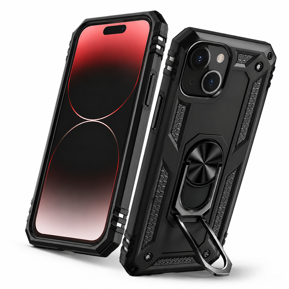 Anti-Drop Matte Hybrid Case for Apple iPhone 14 - Black