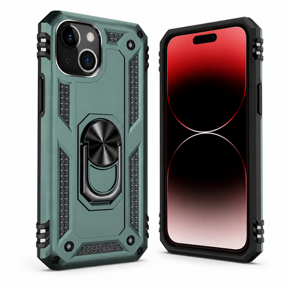 Anti-Drop Matte Hybrid Case for Apple iPhone 13 - Midnight Green