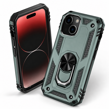 Anti-Drop Matte Hybrid Case for Apple iPhone 14 - Midnight Green