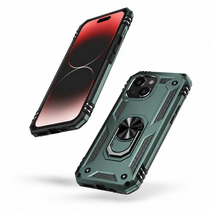 Anti-Drop Matte Hybrid Case for Apple iPhone 13 - Midnight Green