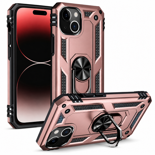 Anti-Drop Matte Hybrid Case for Apple iPhone 15 - Rose Gold