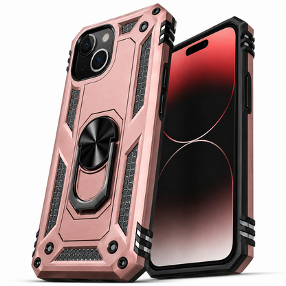 Anti-Drop Matte Hybrid Case for Apple iPhone 15 - Rose Gold