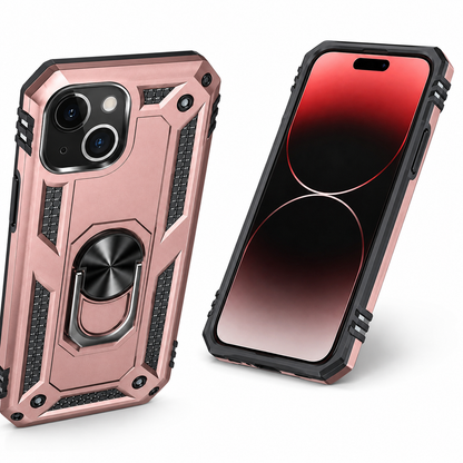 Anti-Drop Matte Hybrid Case for Apple iPhone 15 - Rose Gold