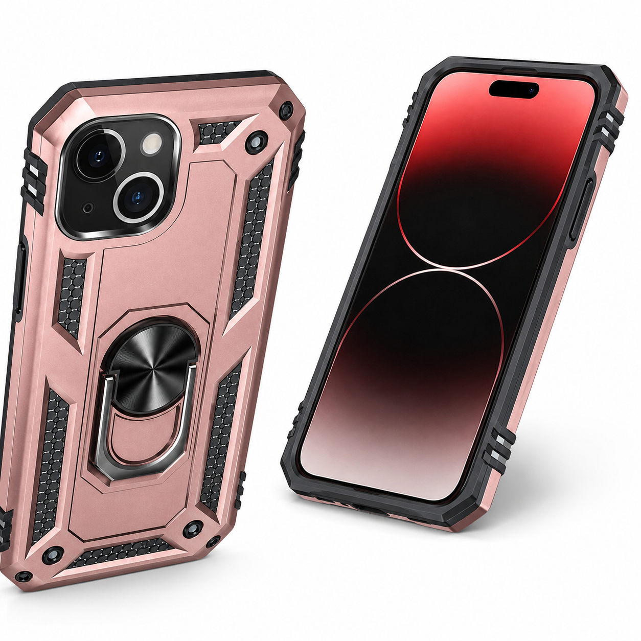 Anti-Drop Matte Hybrid Case for Apple iPhone 13 - Rose Gold