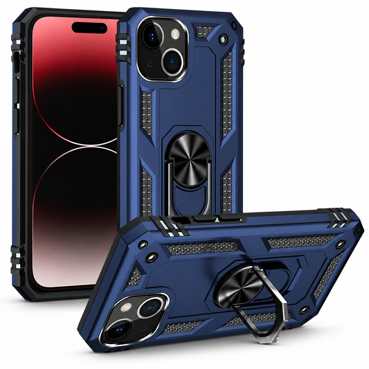 Anti-Drop Matte Hybrid Case for Apple iPhone 15 - Navy