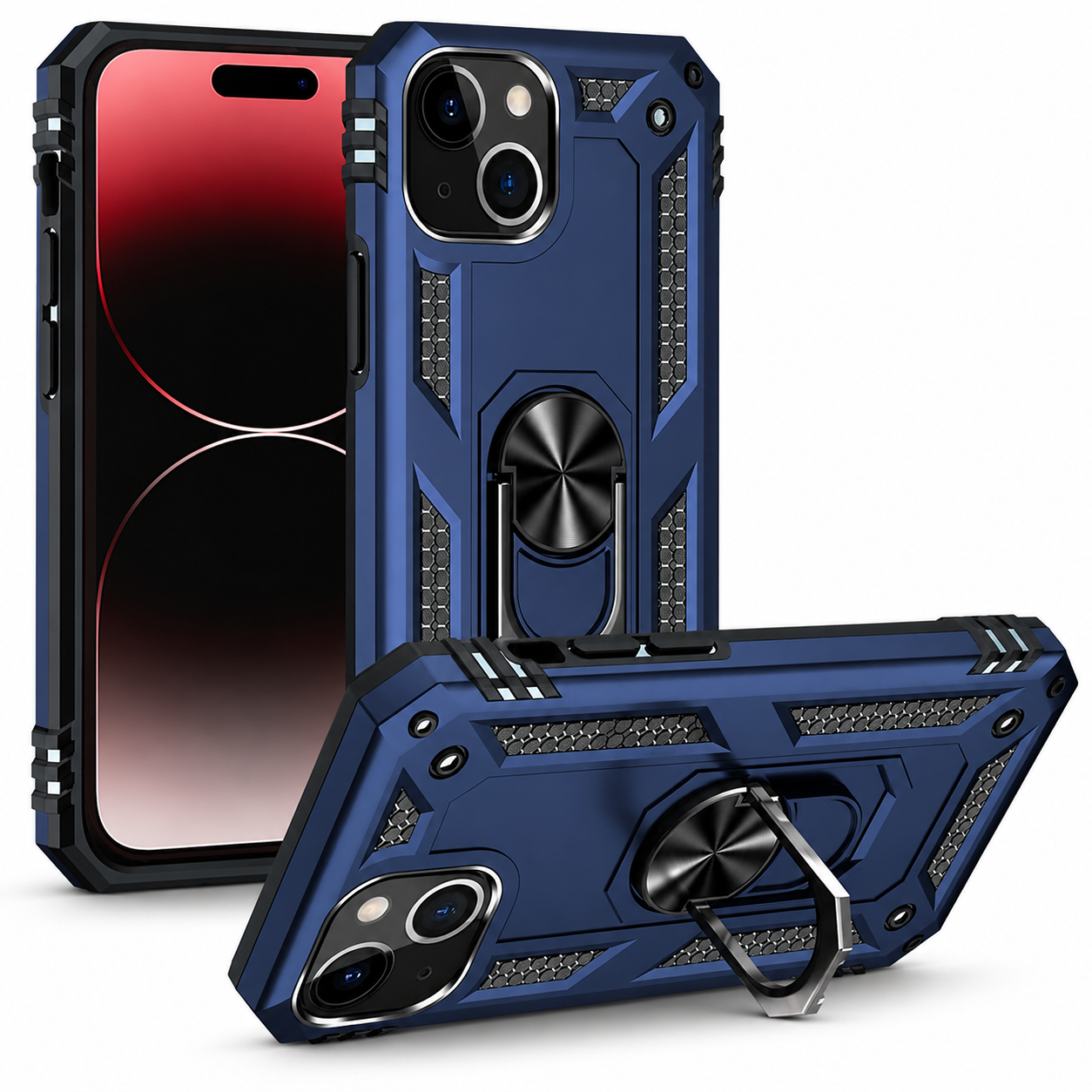 Anti-Drop Matte Hybrid Case for Apple iPhone 13 - Navy
