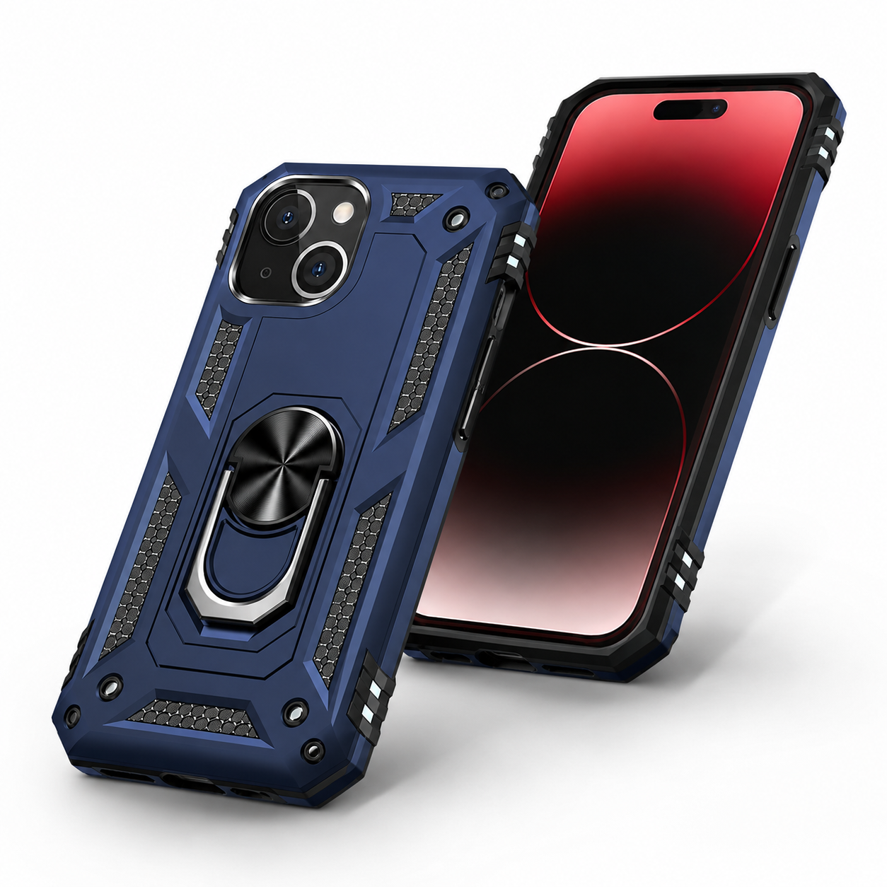 Anti-Drop Matte Hybrid Case for Apple iPhone 13 - Navy